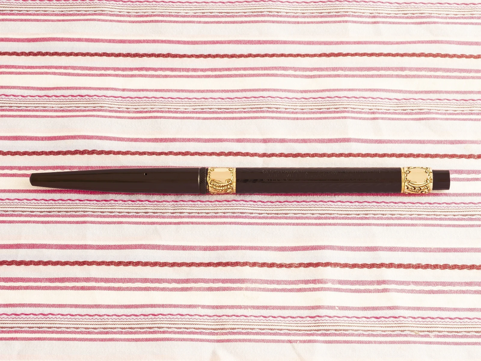 antique vintage parker lucky curve 6 black chased hard rubber eyedropper fountain pen