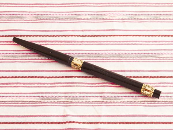 antique vintage parker lucky curve 6 black chased hard rubber eyedropper fountain pen