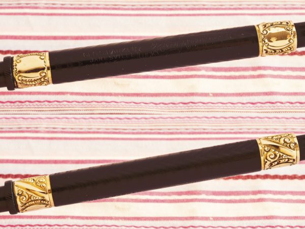 antique vintage parker lucky curve 6 black chased hard rubber eyedropper fountain pen