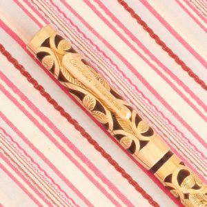 vintage conklin crescent filler gold filled overlay heath filigree floral fountain pen