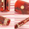 vintage eversharp doric senior jumbo red shell marble facet art-deco gold emblem fountain pen