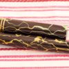 vintage mabie todd swan self-filling black cracked-ice marble deluxe fountain pen