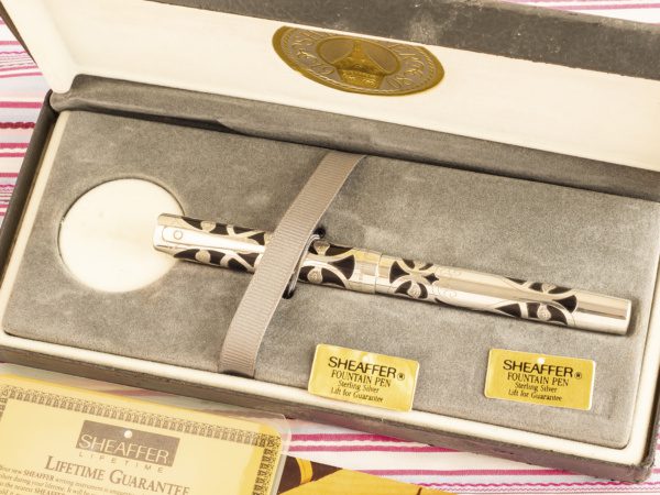Sheaffer Nostalgia sterling silver floral vine overlay fountain pen gift box set