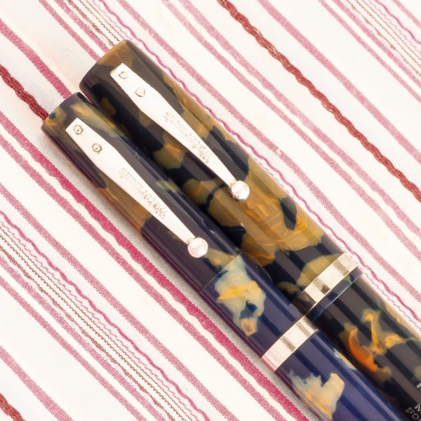 vintage waterman 32 blue orange mosaic fountain pen pencil box set