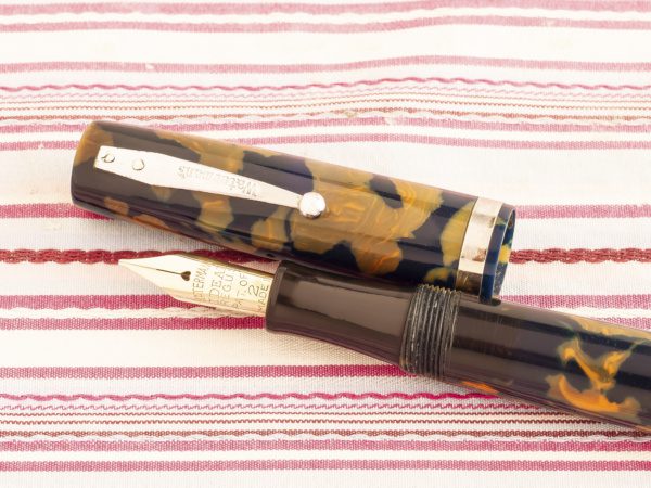 vintage waterman 32 blue orange mosaic fountain pen pencil box set