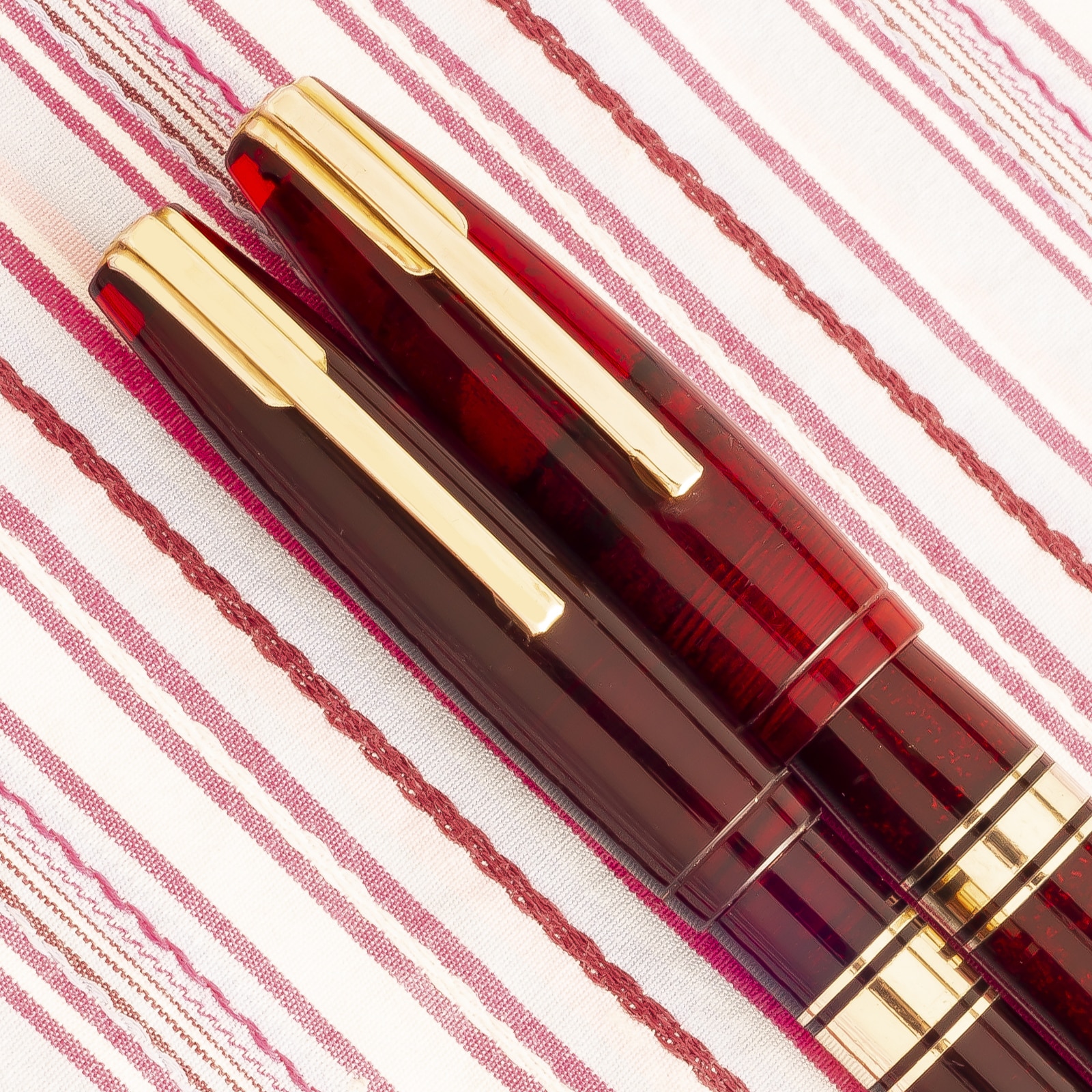 waterman hundred year red jewel lucite fountain pen pencil set