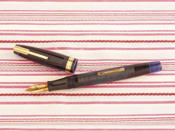 vintage waterman ideal hundred 100 blue crystal jewel lucite fountain pen