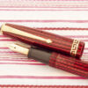 vintage conway stewart 74 red herringbone grecian capband fountain pen
