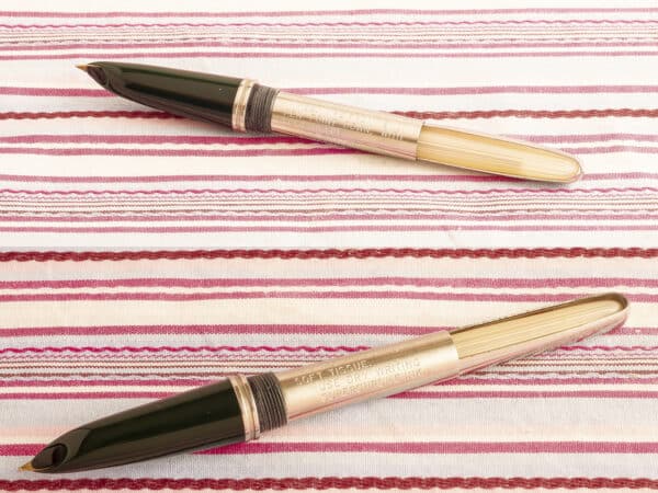 vintage parker 51 gold forest green fountain pen pencil box set new old stock