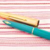vintage parker 61 gold torquoise fountain pen new old stock