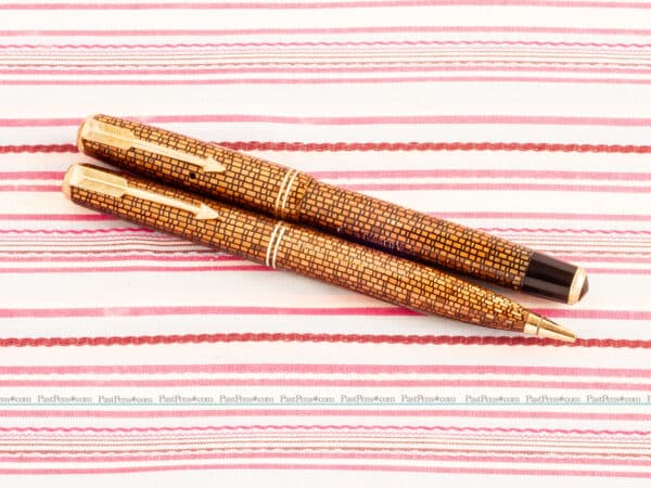 parker vacumatic golden webbed pen set pk255 2