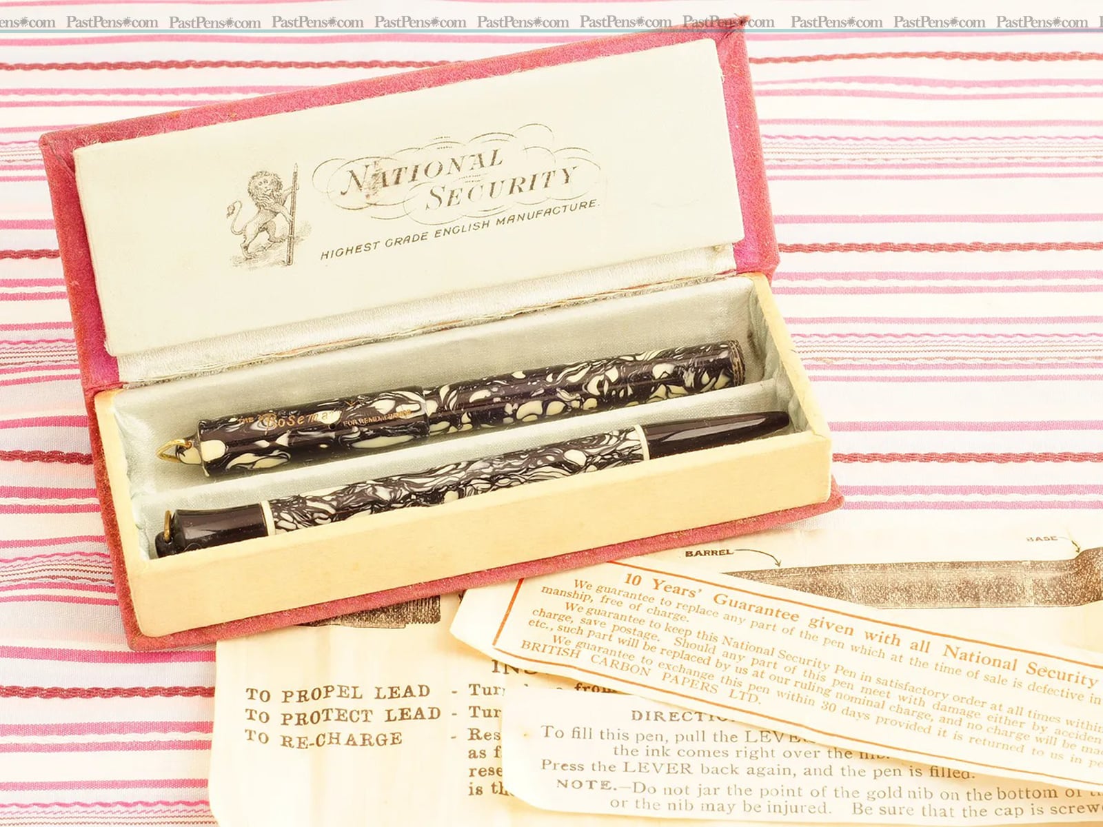 national security rosemary black ivory pen pencil box set cs075 1