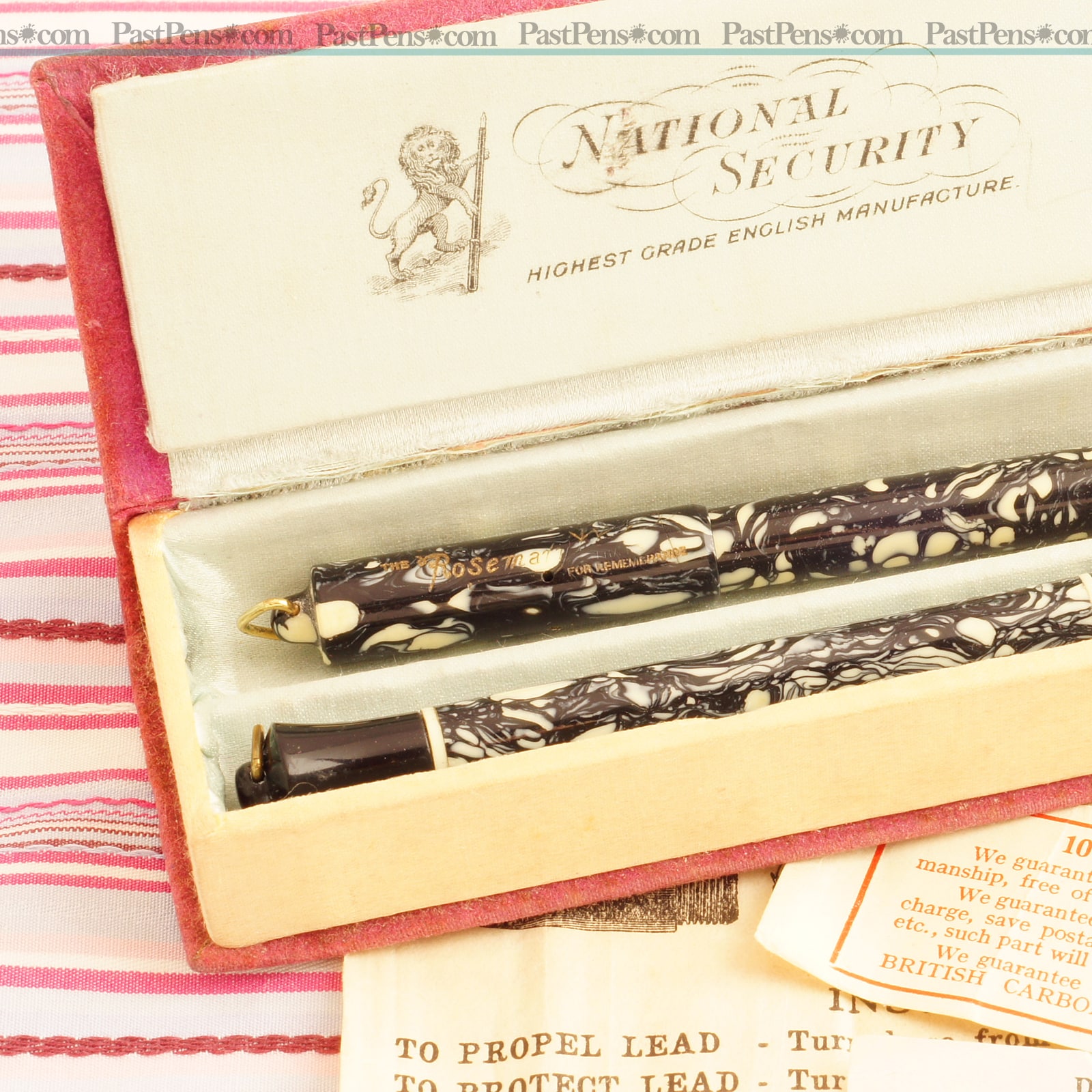 national security rosemary black ivory pen pencil box set cs075