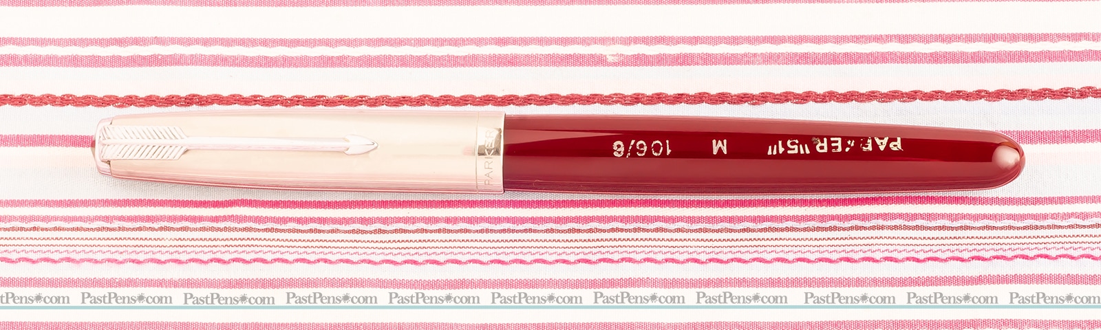 parker 51 new old stock red maroon lustraloy aerometric pen pk258 pen