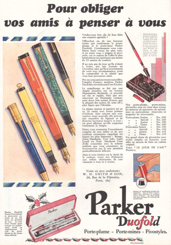 parker duofold lucky curve senior mandarin yellow streamlined pk256 adv