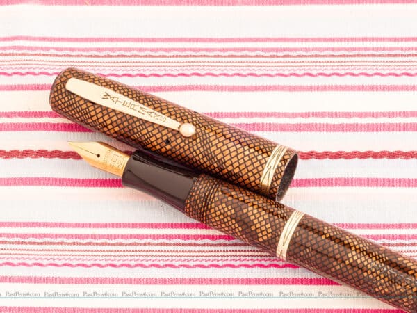 waterman ideal 92 gold snake skin lizard fountain pen wm153 1