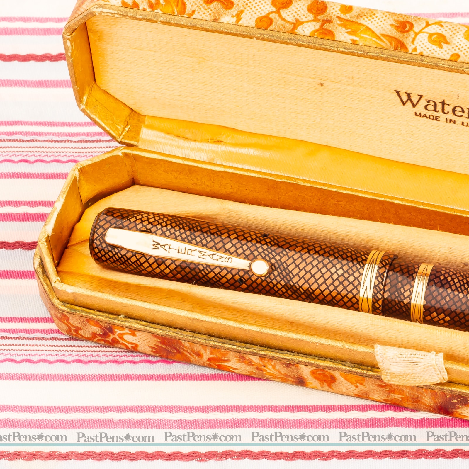 waterman ideal 92 gold snake skin lizard fountain pen wm153