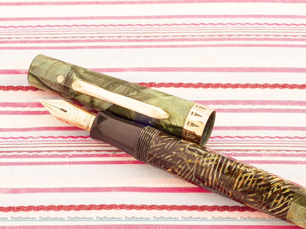 vintage eversharp doric green shell senior fountain pen pencil set restored