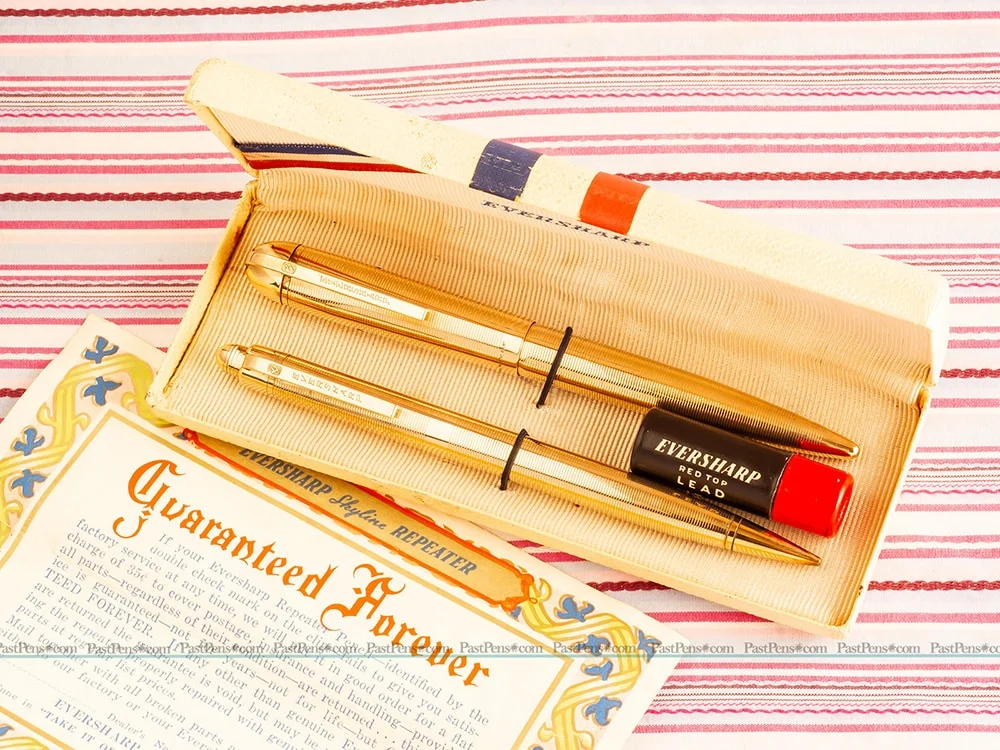 vintage eversharp skyline gold filled pen pencil box set quality