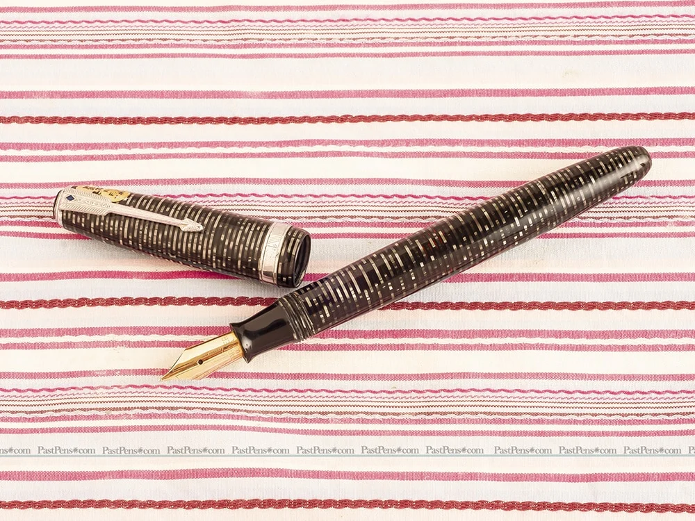 vintage parker vacumatic new old stock sticker silver striped fountain pen repair