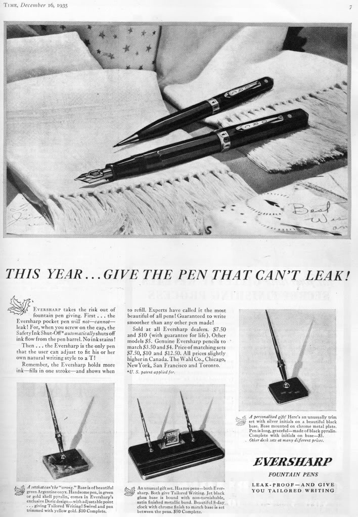 vintage wahl eversharp doric red shell fountain pen pencil box set advertisement
