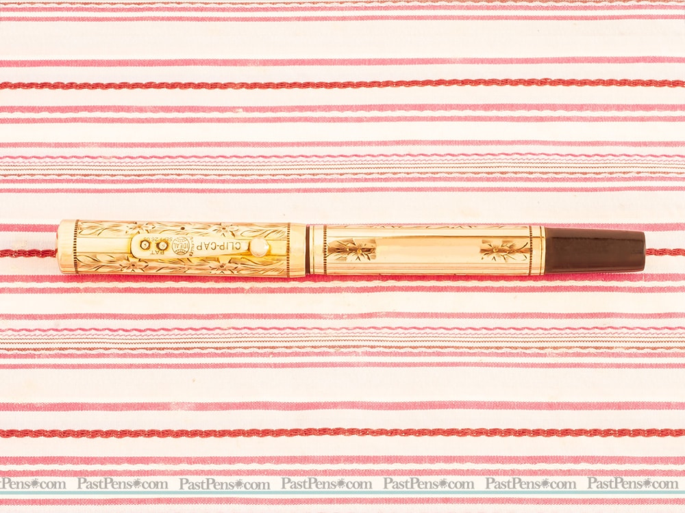 vintage waterman 0552 gold overlay hand engraved floral etched fountain pen model