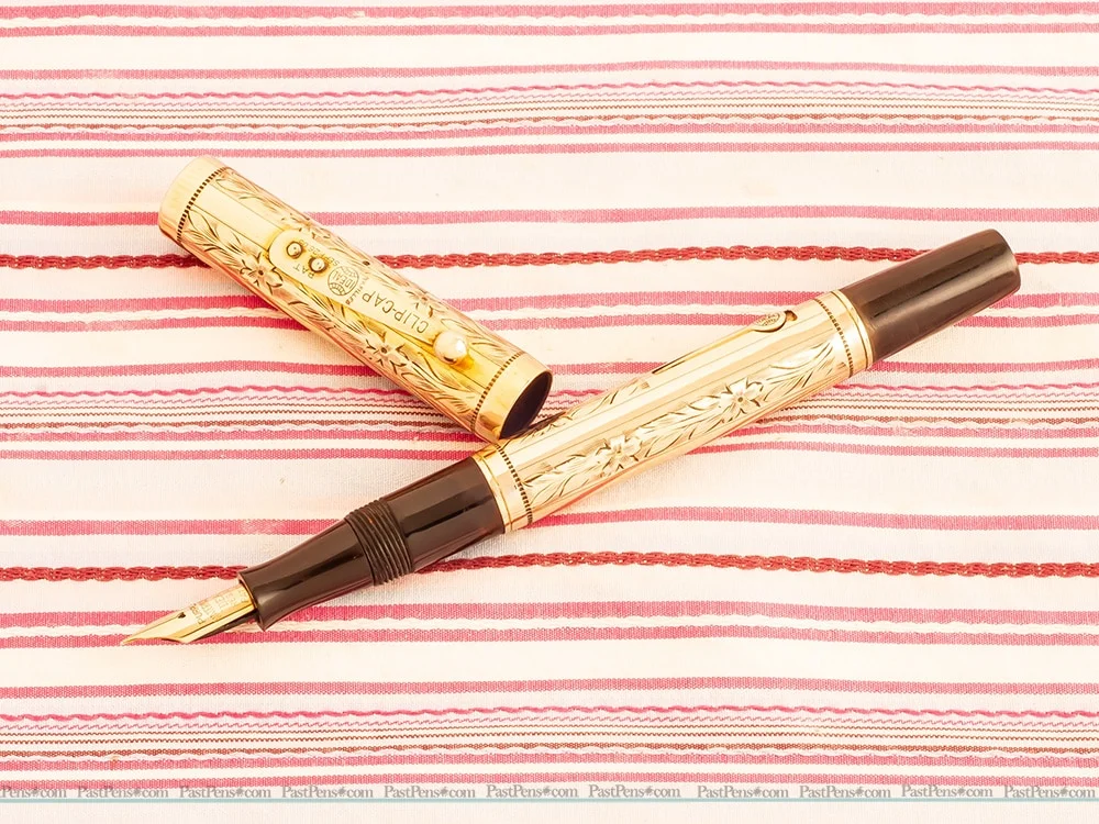 vintage waterman 0552 gold overlay hand engraved floral etched fountain pen repair
