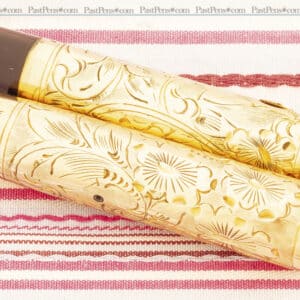 vintage waterman gold overlay hand engraved floral etched fountain pen