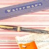 vintage waterman w5 blue striped fountain pen box guarantee paper
