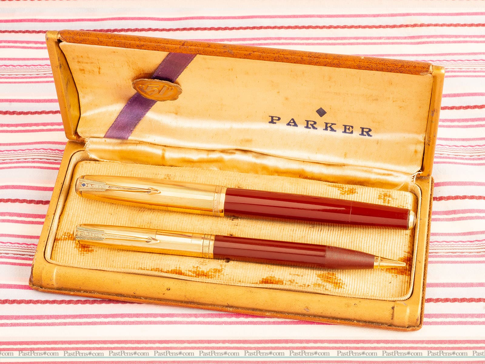 parker 51 DJ double jewel red pen pencil box set gift
