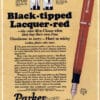 vinage parker duofold senior big red lacquer fountain pen pencil advertisement