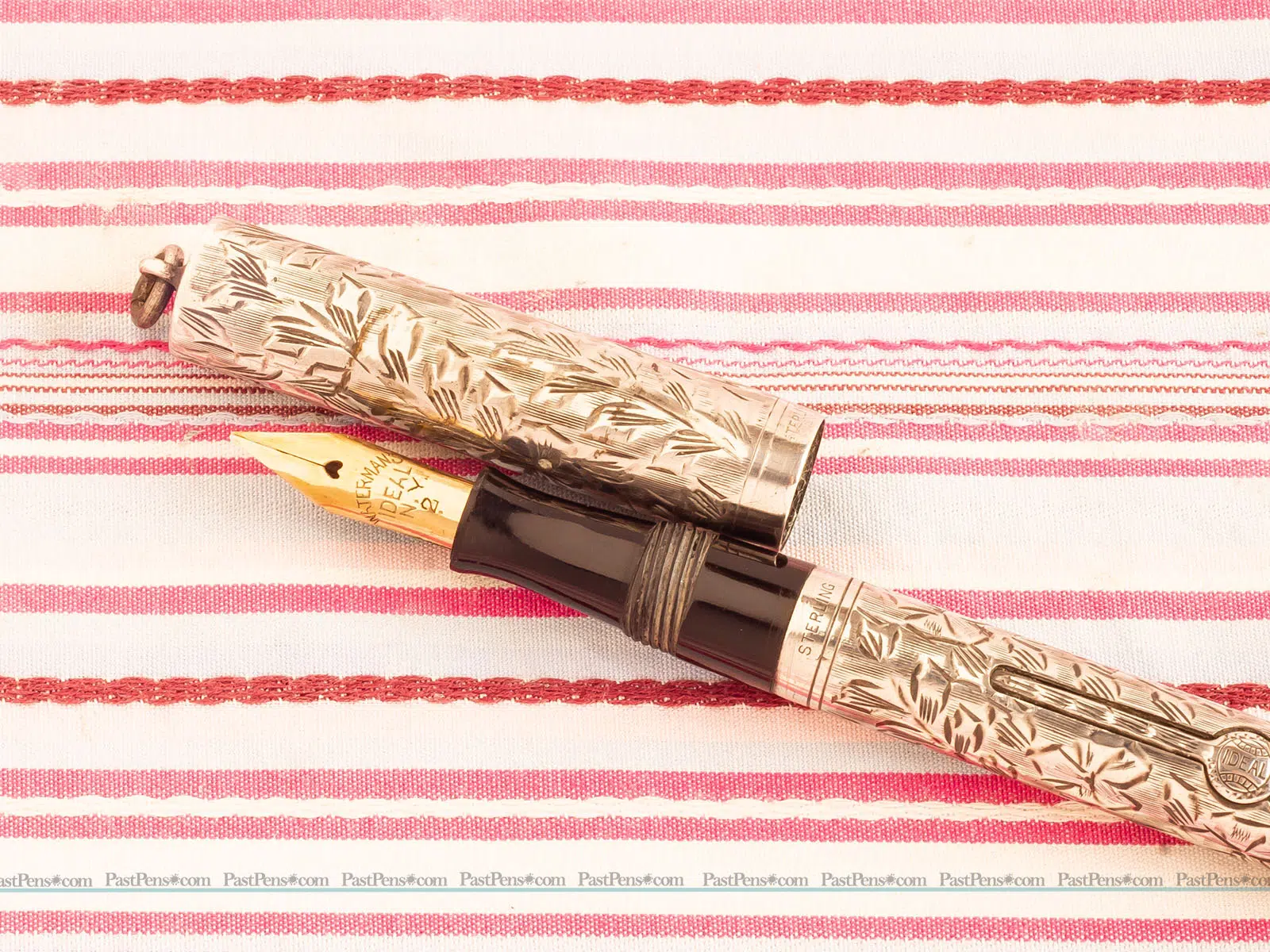 vinage waterman 452 sterling silver overlay floral fountain pen restored