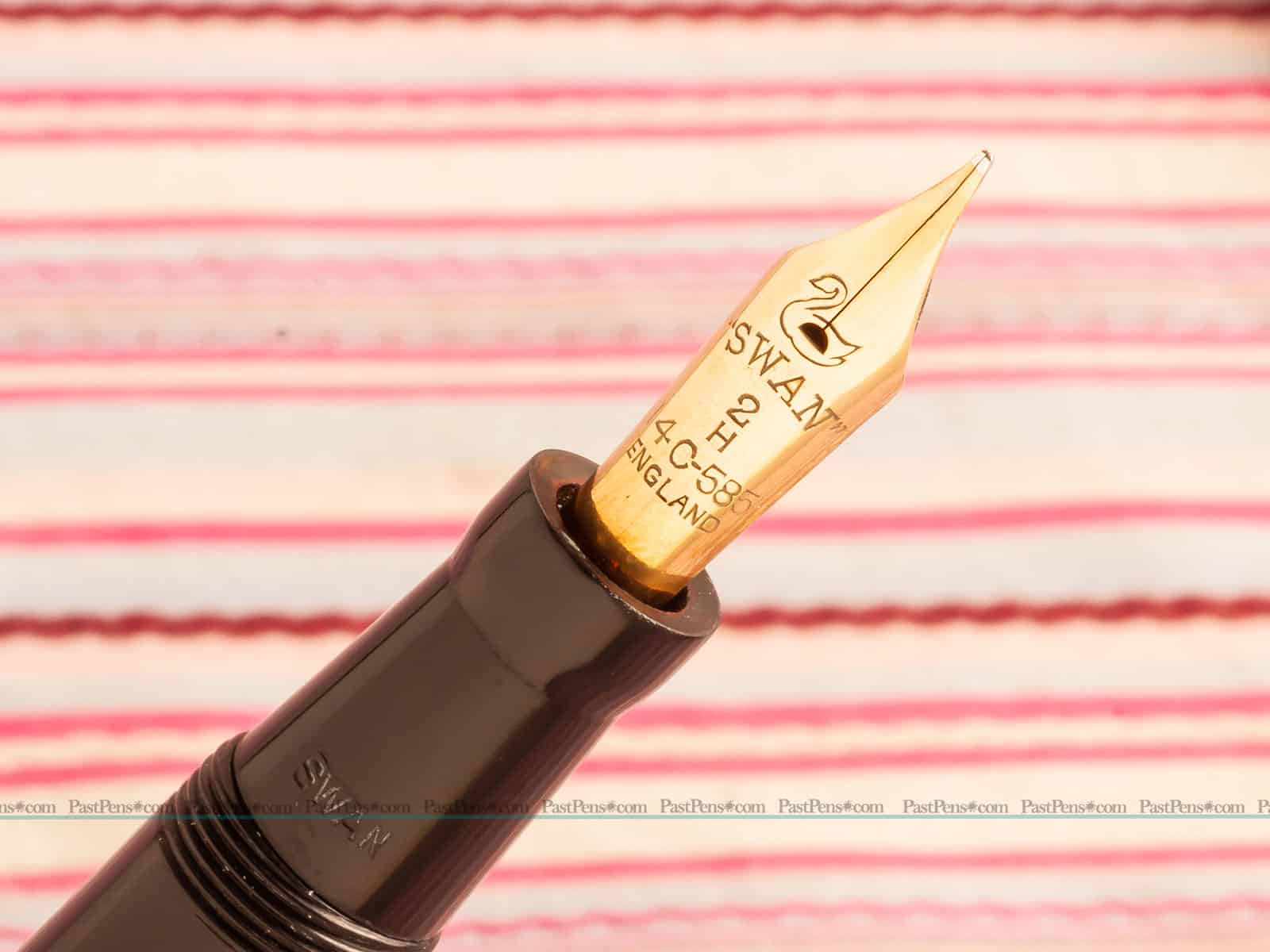 vintage mabie todd swan 3260 calligraph fountain pen new gold nib