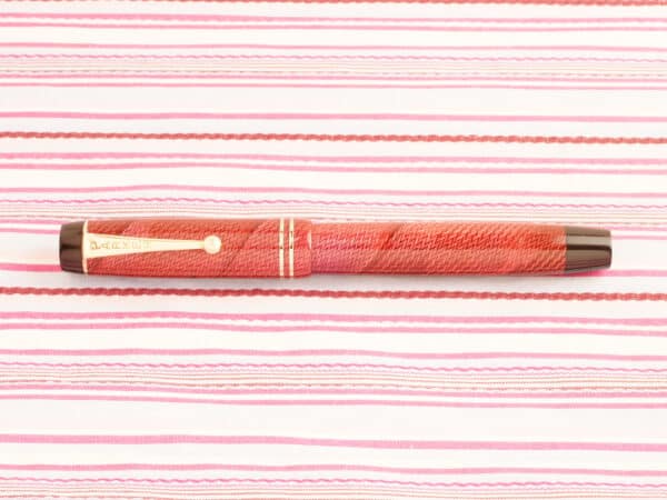 vintage parker duofold red herringbone fountain pen restored