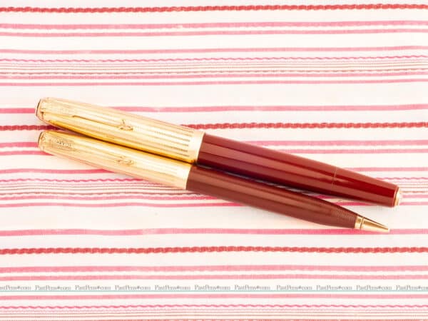 vinage parker 51 double jewel first year red pen pencil box set serviced