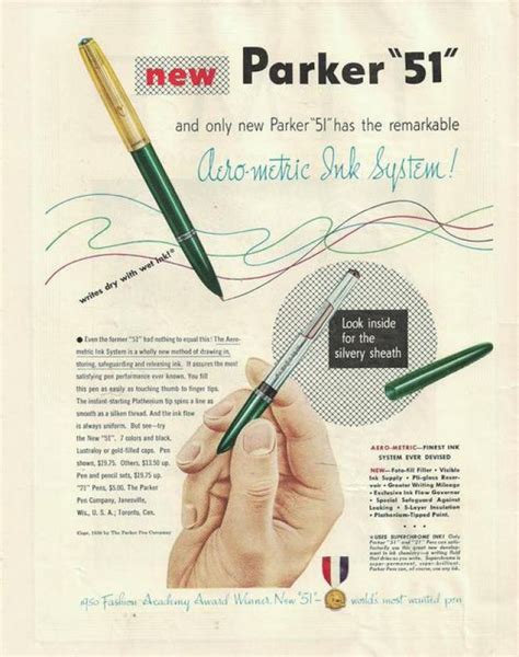 vintage parker 51 gold signet fountain pen pencil box set advertisement