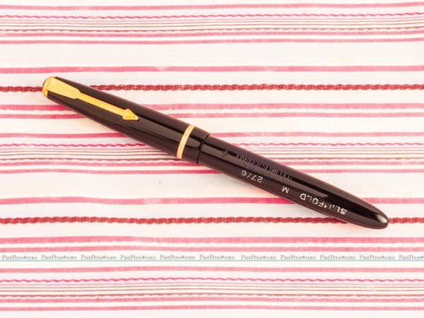 vintage parker slimfold duofold black fountain pen new old stock serviced