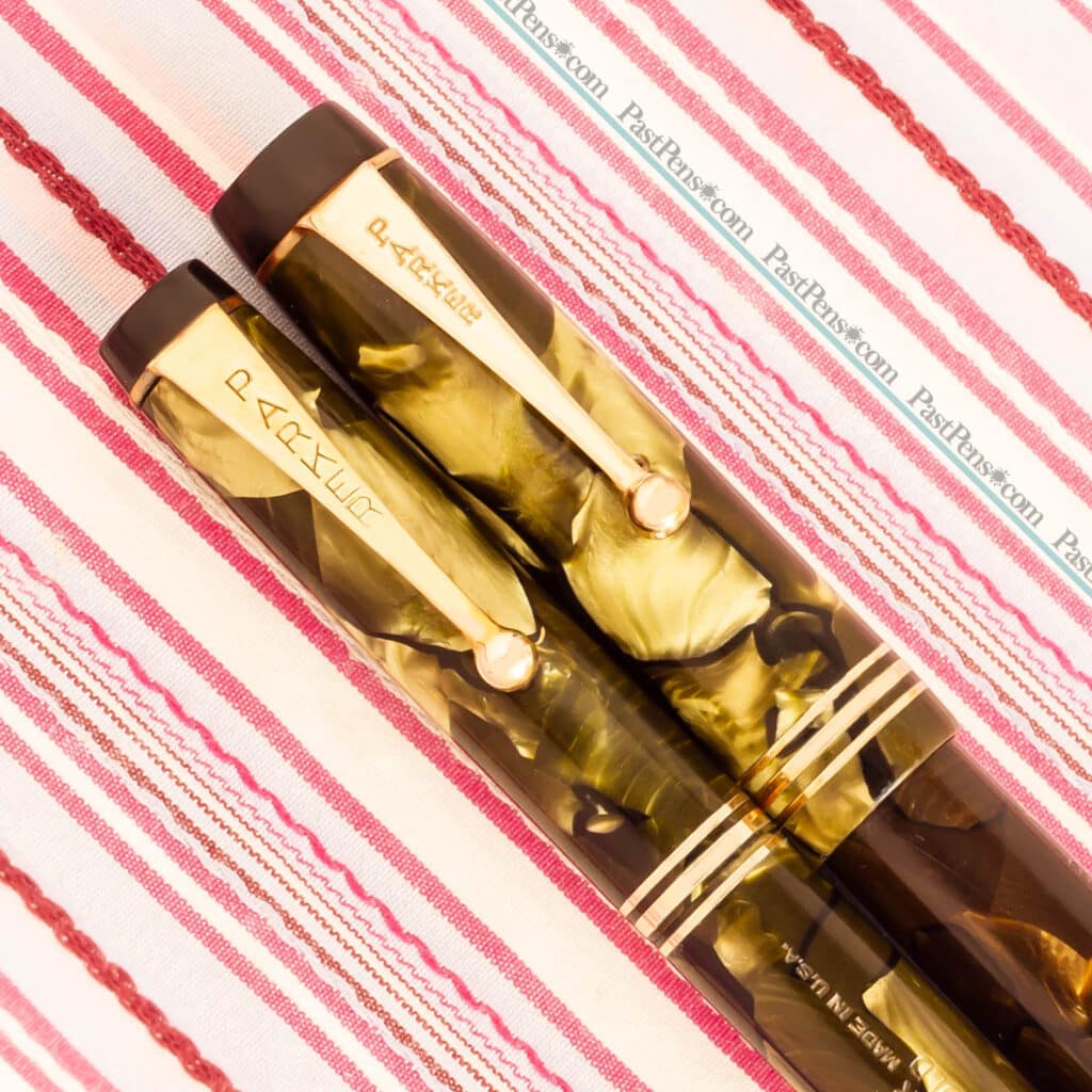 Parker Duofold Sea Green Deluxe Fountain Pen Pencil Set