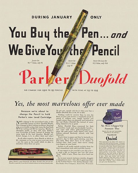 parker duofold sea green deluxe fountain pen pencil set pk218 advertisement
