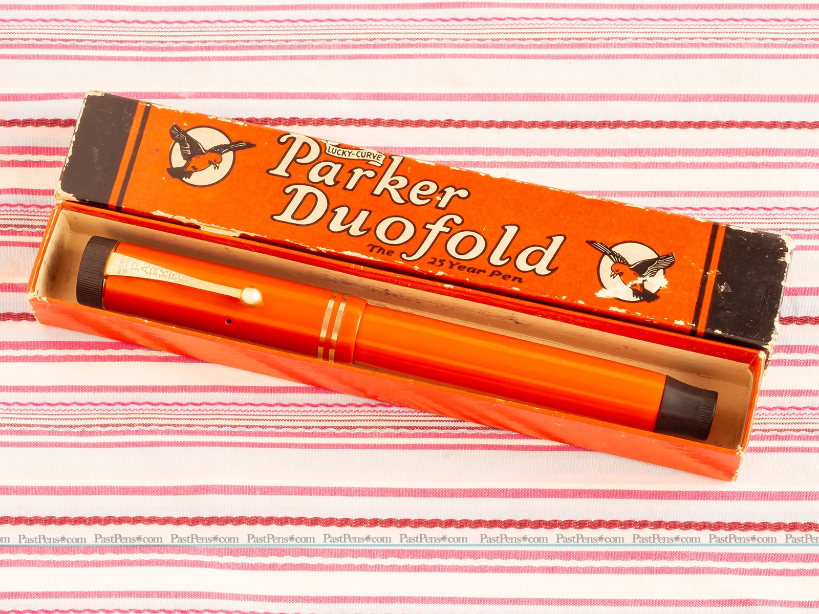 parker duofold senior big red chinese lacquer lucky curve fountain pen vintage pk270 invest