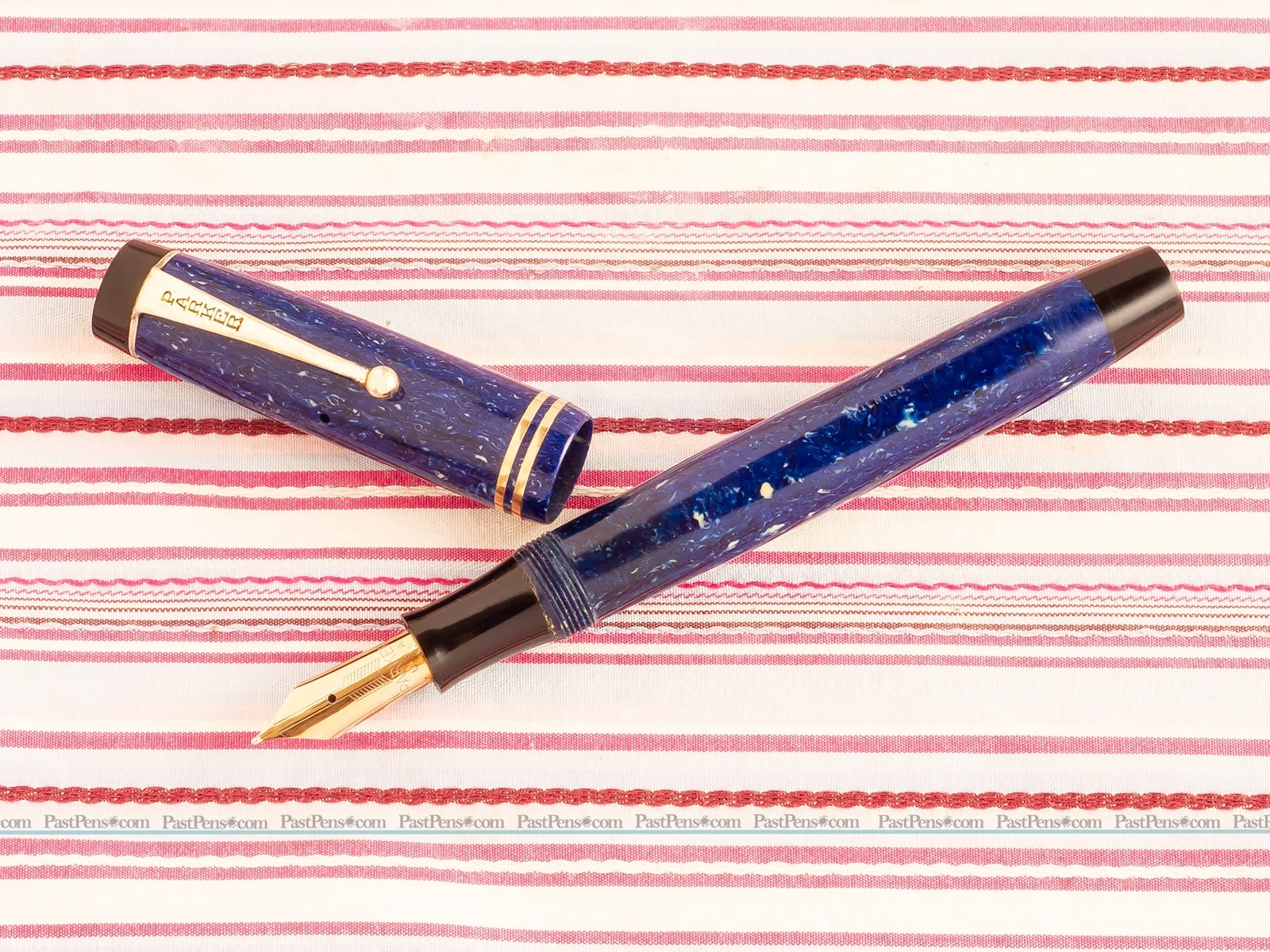 parker duofold senior lapis lazuli blue streamlined fountain pen vintage pk156 model