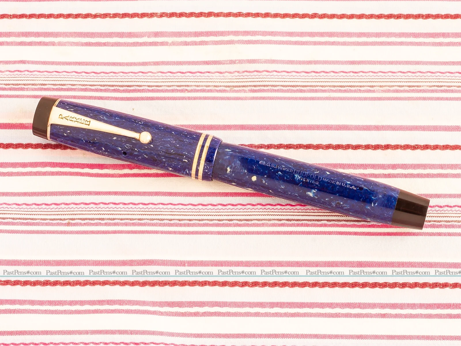 parker duofold senior lapis lazuli blue streamlined fountain pen vintage pk156 serviced