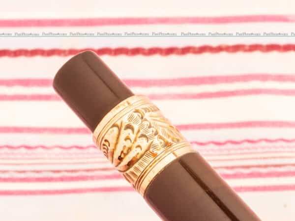 vintage antique parker lucky curve black fountain pen pk268 gold mounting