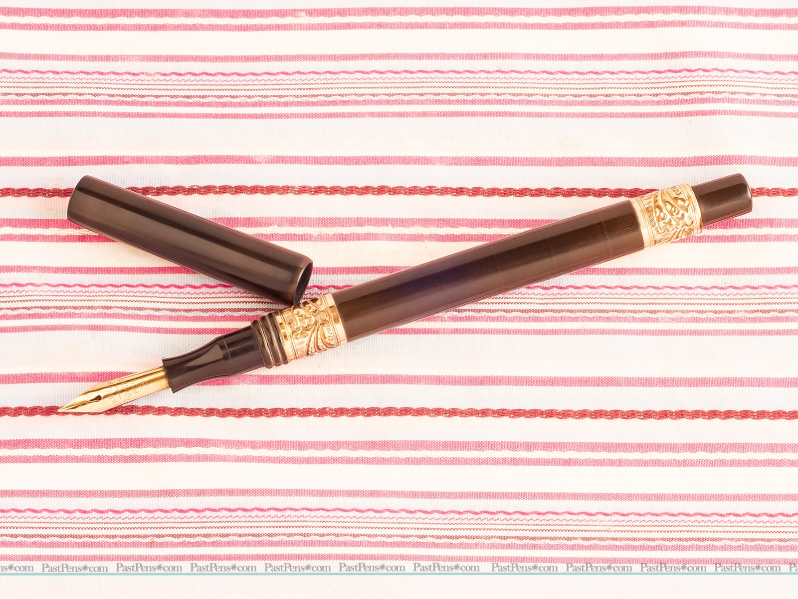 parker lucky curve 9 gentlemen size ornamented gold band black fountain pen pk268 repaired