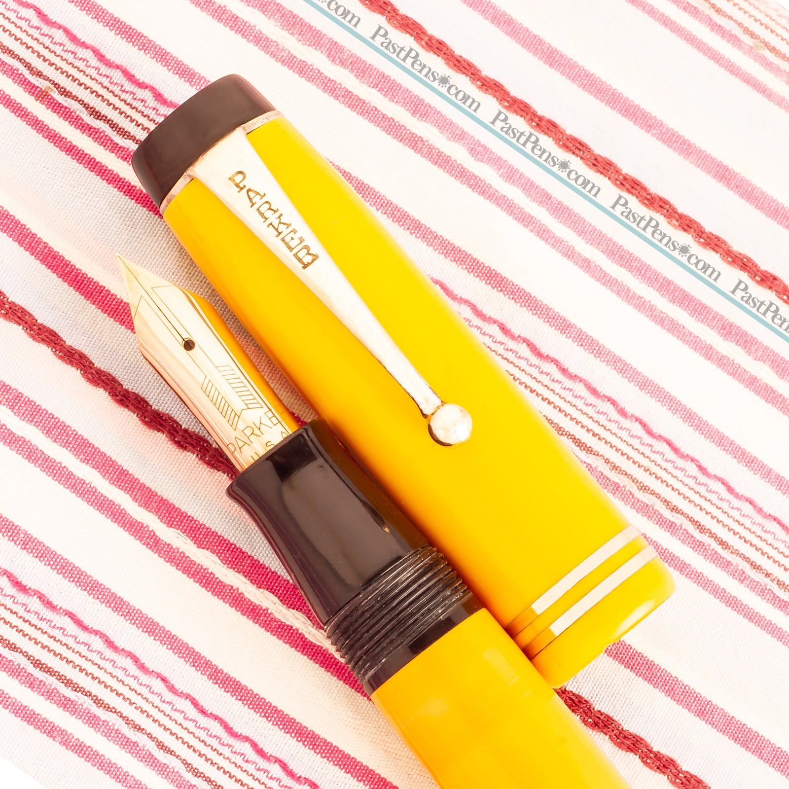 vintage parker duofold senior mandarin yellow streamlined fountain pen