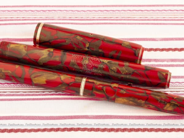 waterman ideal 92 wine red gold marble fountain pen pencil set wm141 barrel 1