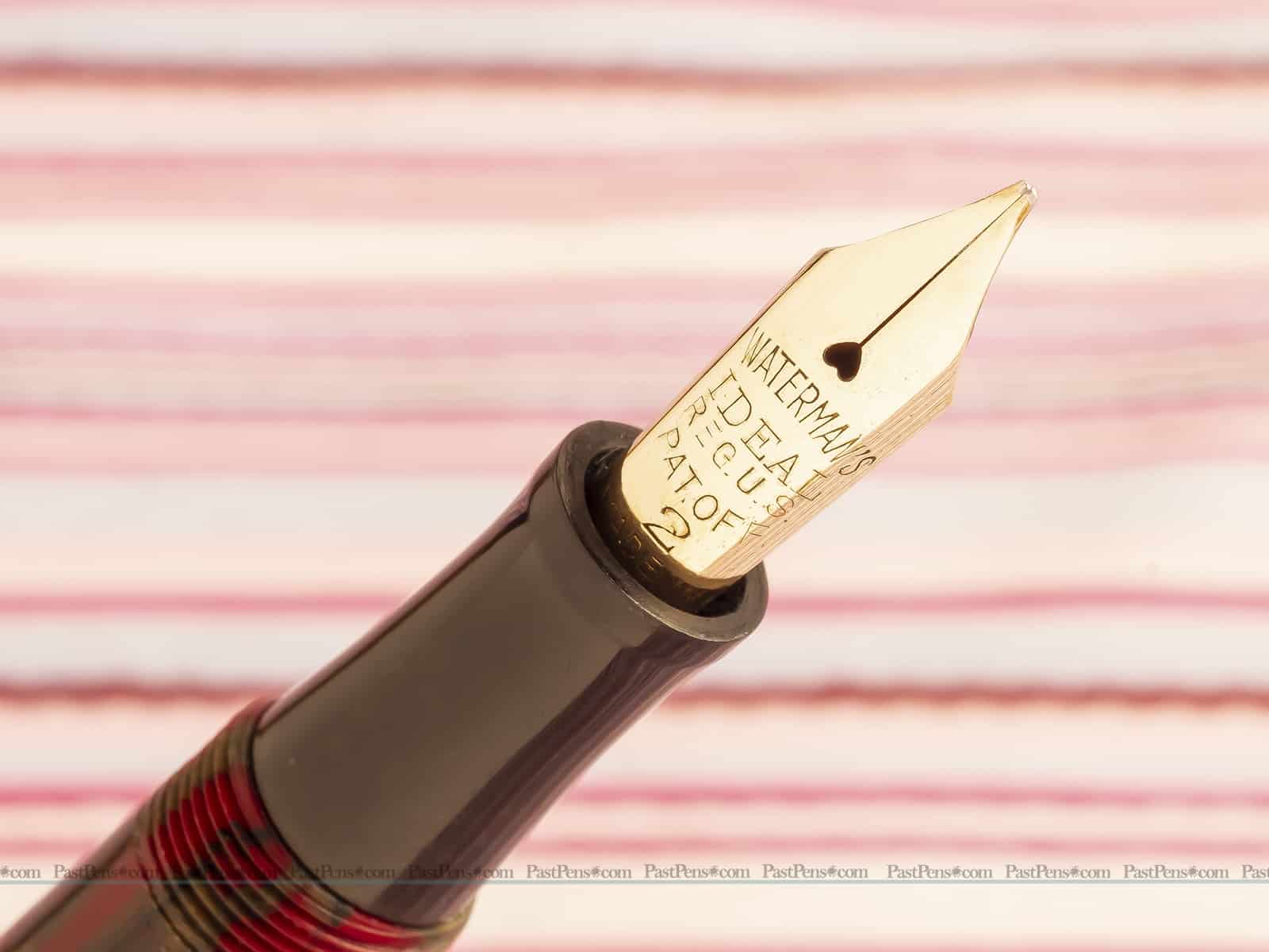 waterman ideal 92 wine red gold marble fountain pen pencil set wm141 gold nib 1