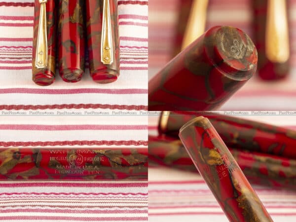waterman ideal 92 wine red gold marble fountain pen pencil set wm141 invest 1