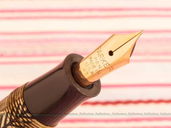 vintage parker royal challenger sword clip silver herringbone senior fountain pen pk273 gold nib