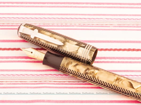 vintage parker royal challenger sword clip silver herringbone senior fountain pen pk273 restored